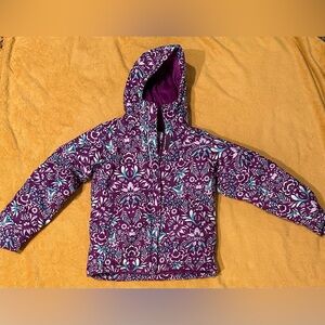 Columbia Girls Horizon Ride Winter Jacket Purple&Teal Floral Pattern. Girls 7/8